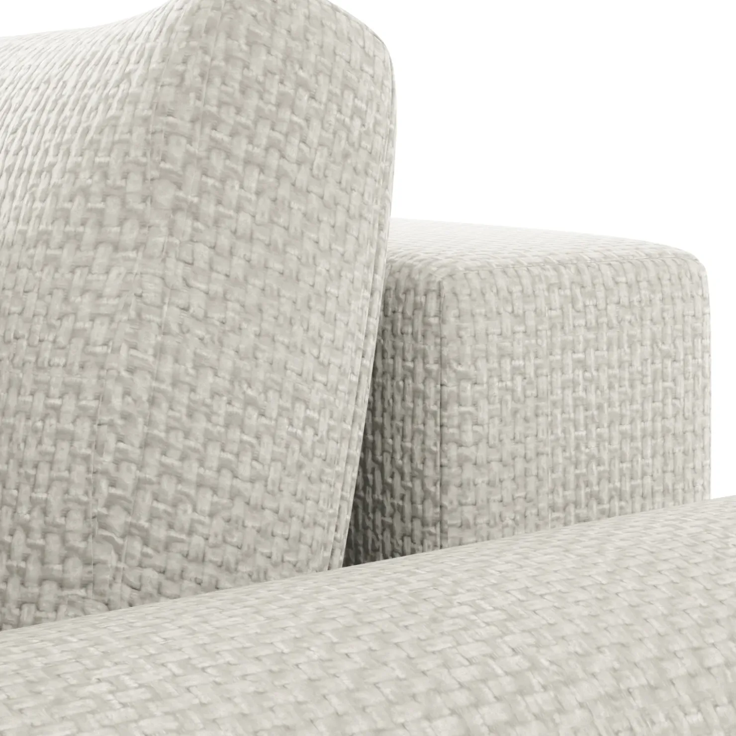 Garnero Arredamenti Divano letto angolare 4 posti 285x188cm con contenitore a trama spessa bianco Soft Tessuto Flow a Trama Spessa Bianco