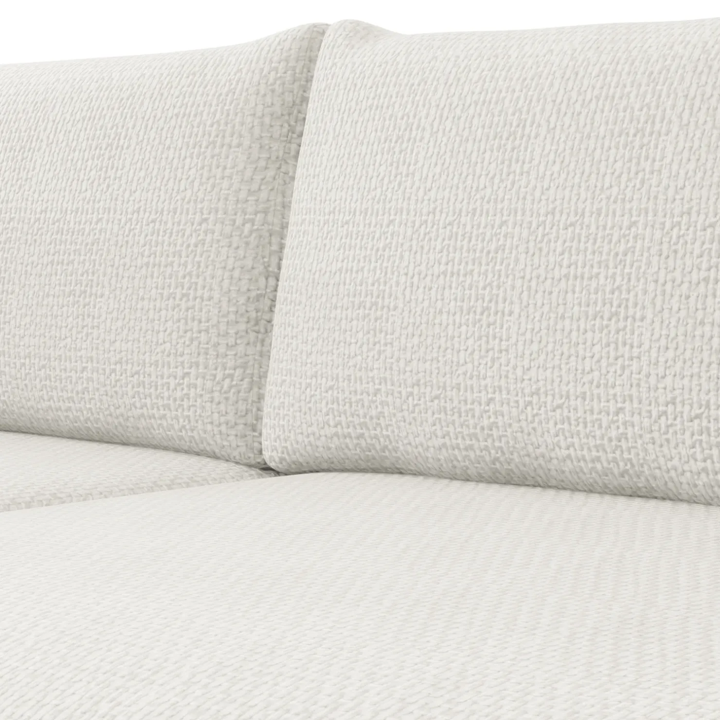 Garnero Arredamenti Divano letto angolare 4 posti 285x188cm con contenitore a trama spessa bianco Soft Tessuto Flow a Trama Spessa Bianco