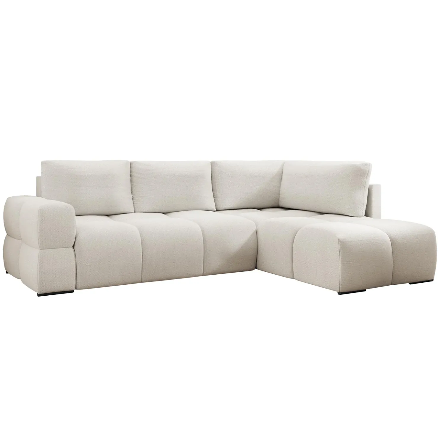 Garnero Arredamenti Divano letto angolare 3 posti 267x185cm box contenitore bianco perla Sottovoce Tessuto Artico Bianco perla Sale