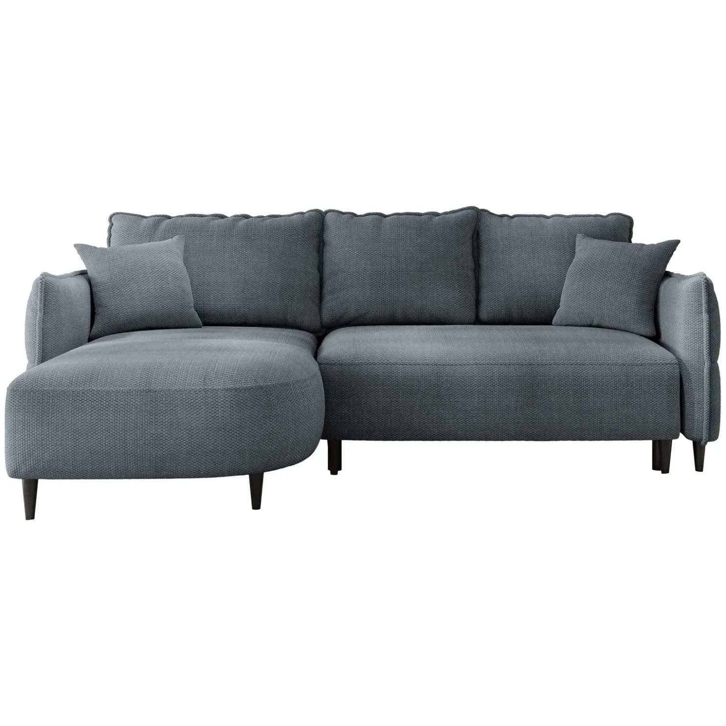 Garnero Arredamenti Divano letto angolare 3 posti 244x165cm tessuto grigio scuro Lollypop Tessuto Peluche Onega Grigio Scuro