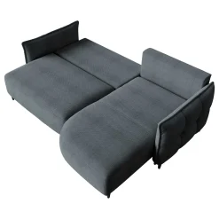 Garnero Arredamenti Divano letto angolare 3 posti 244x165cm tessuto grigio scuro Lollypop Tessuto Peluche Onega Grigio Scuro