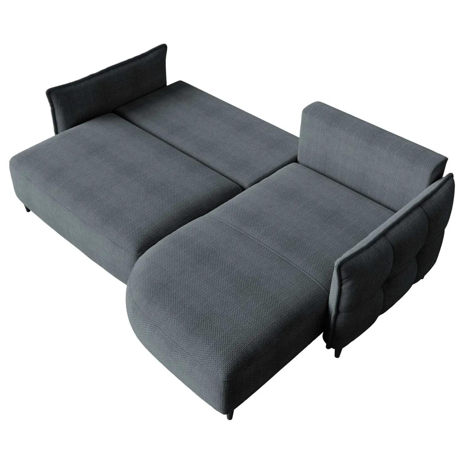 Garnero Arredamenti Divano letto angolare 3 posti 244x165cm tessuto grigio scuro Lollypop Tessuto Peluche Onega Grigio Scuro