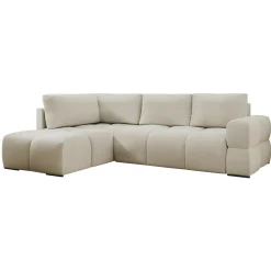 Garnero Arredamenti Divano letto angolare 3 posti 267x185cm box contenitore beige Sottovoce Tessuto Artico Beige Outlet