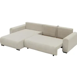 Garnero Arredamenti Divano letto angolare 4 posti 285x188cm con contenitore tessuto velluto a coste beige Soft Velluto a Coste Poso Beige Sale