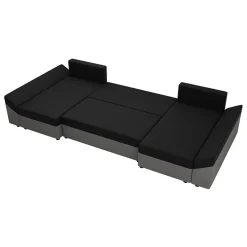 Garnero Arredamenti Divano letto angolare 5 posti 321cm grigio nero Appia Clearance