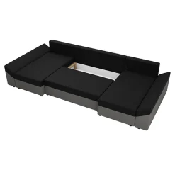 Garnero Arredamenti Divano letto angolare 5 posti 321cm grigio nero Appia Clearance