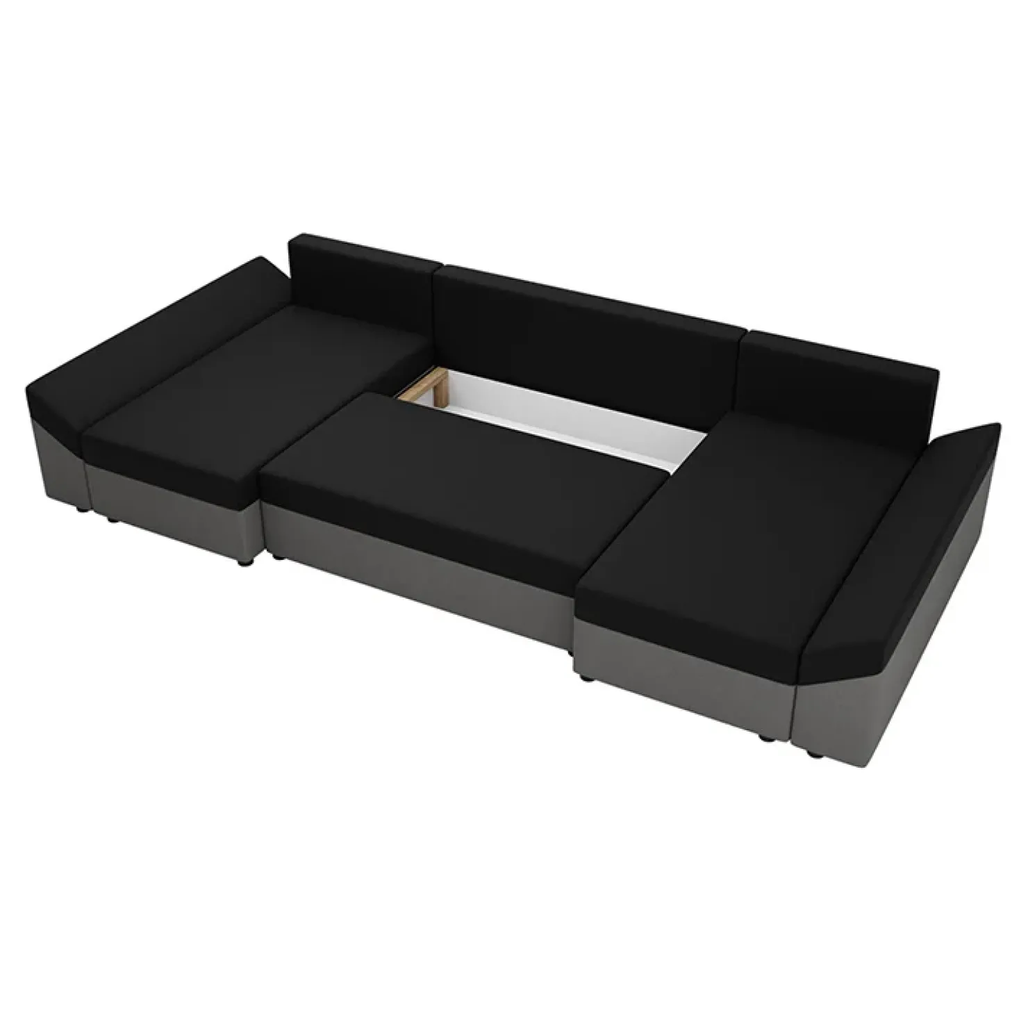 Garnero Arredamenti Divano letto angolare 5 posti 321cm grigio nero Appia Clearance