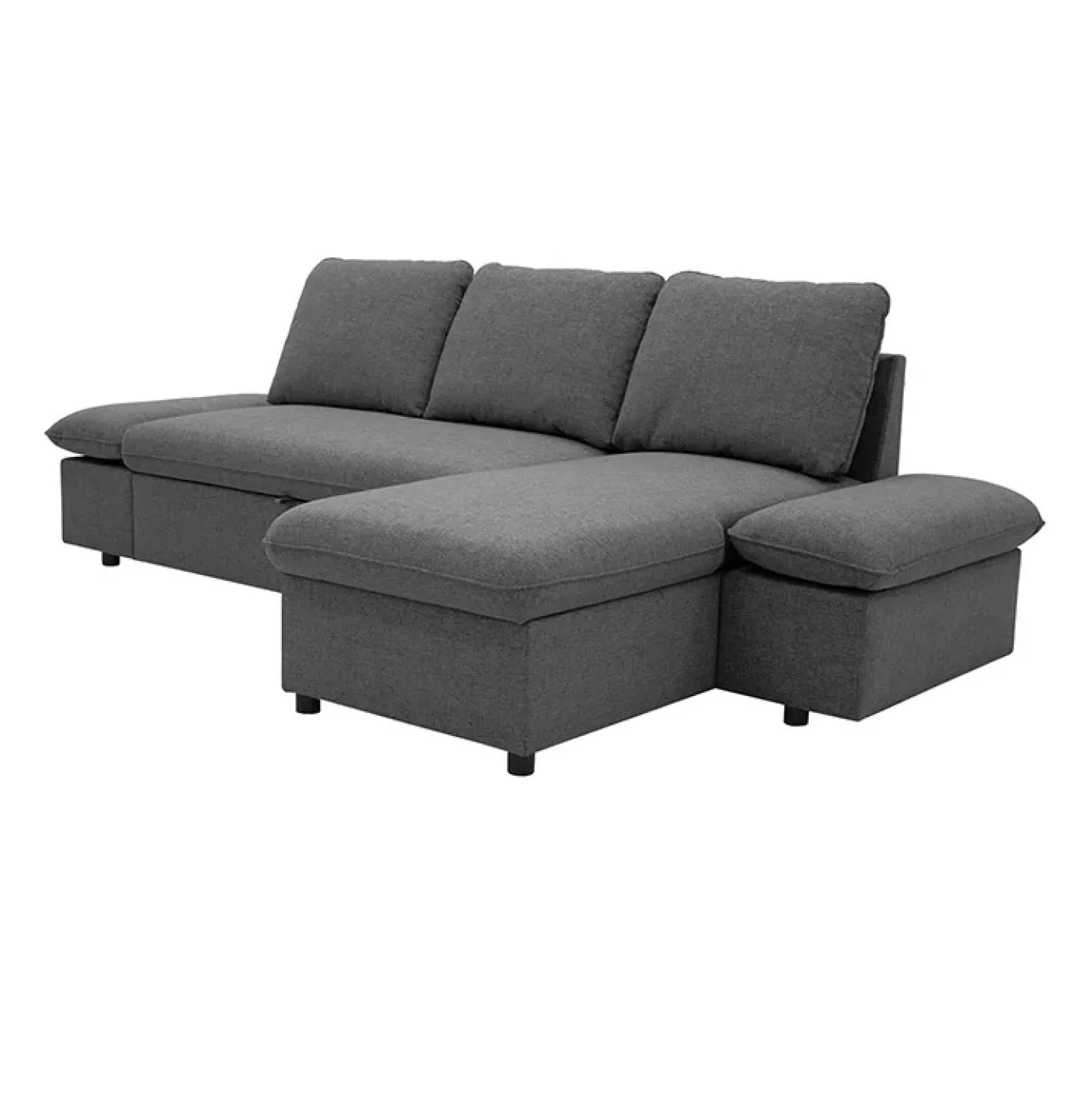 Garnero Arredamenti Divano letto angolare 3 posti 260x148cm con contenitore antracite Arturo Outlet