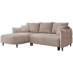 Garnero Arredamenti Divano letto angolare 3 posti 244x165cm tessuto rosa Lollypop Tessuto Peluche Onega Rosa Outlet