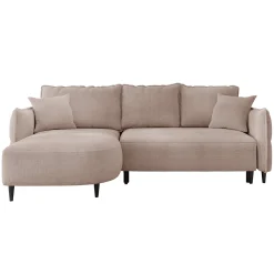 Garnero Arredamenti Divano letto angolare 3 posti 244x165cm tessuto rosa Lollypop Tessuto Peluche Onega Rosa Outlet