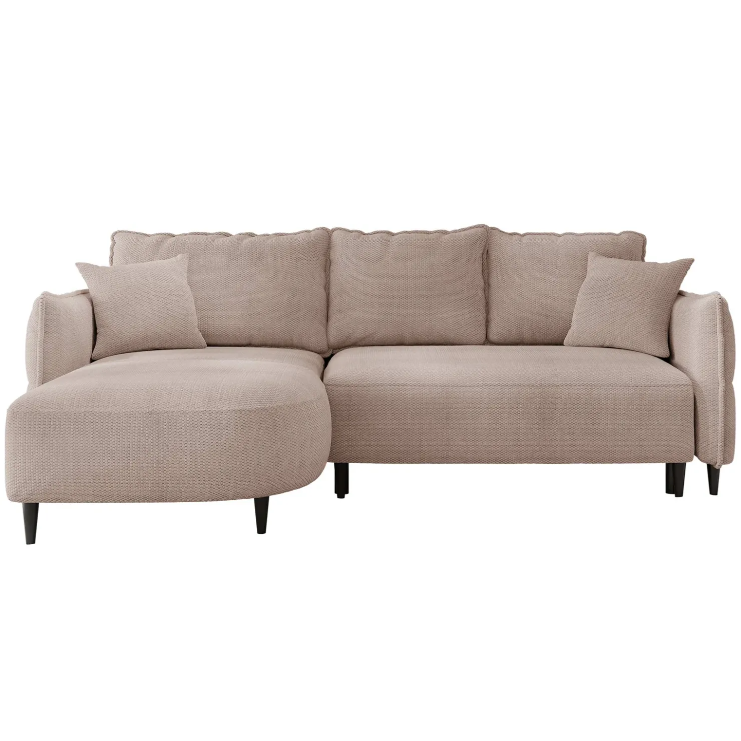 Garnero Arredamenti Divano letto angolare 3 posti 244x165cm tessuto rosa Lollypop Tessuto Peluche Onega Rosa Outlet