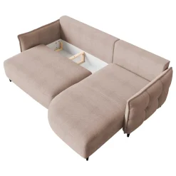 Garnero Arredamenti Divano letto angolare 3 posti 244x165cm tessuto rosa Lollypop Tessuto Peluche Onega Rosa Outlet