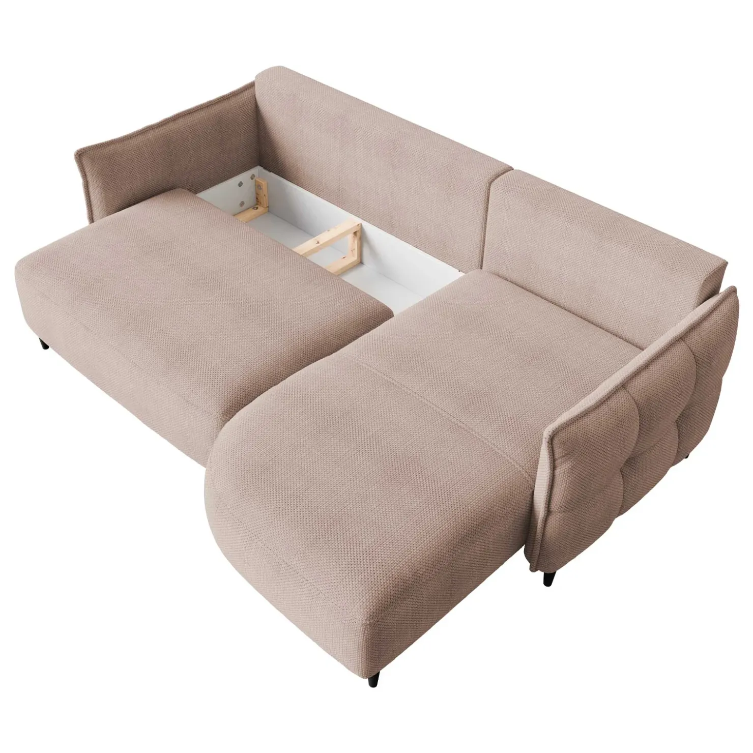 Garnero Arredamenti Divano letto angolare 3 posti 244x165cm tessuto rosa Lollypop Tessuto Peluche Onega Rosa Outlet