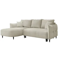 Garnero Arredamenti Divano letto angolare 3 posti 244x165cm tessuto tortora Lollypop Tessuto Peluche Onega Tortora Online