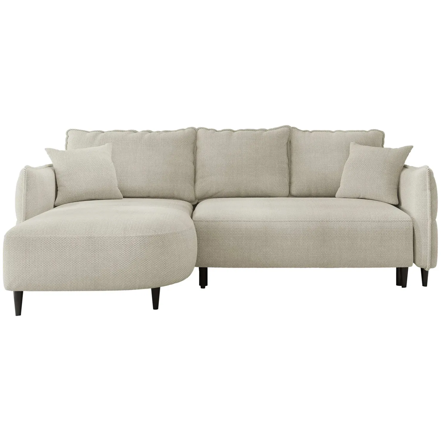 Garnero Arredamenti Divano letto angolare 3 posti 244x165cm tessuto tortora Lollypop Tessuto Peluche Onega Tortora Online