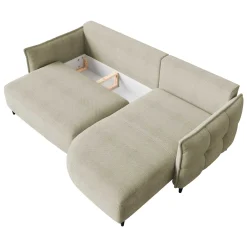 Garnero Arredamenti Divano letto angolare 3 posti 244x165cm tessuto tortora Lollypop Tessuto Peluche Onega Tortora Online