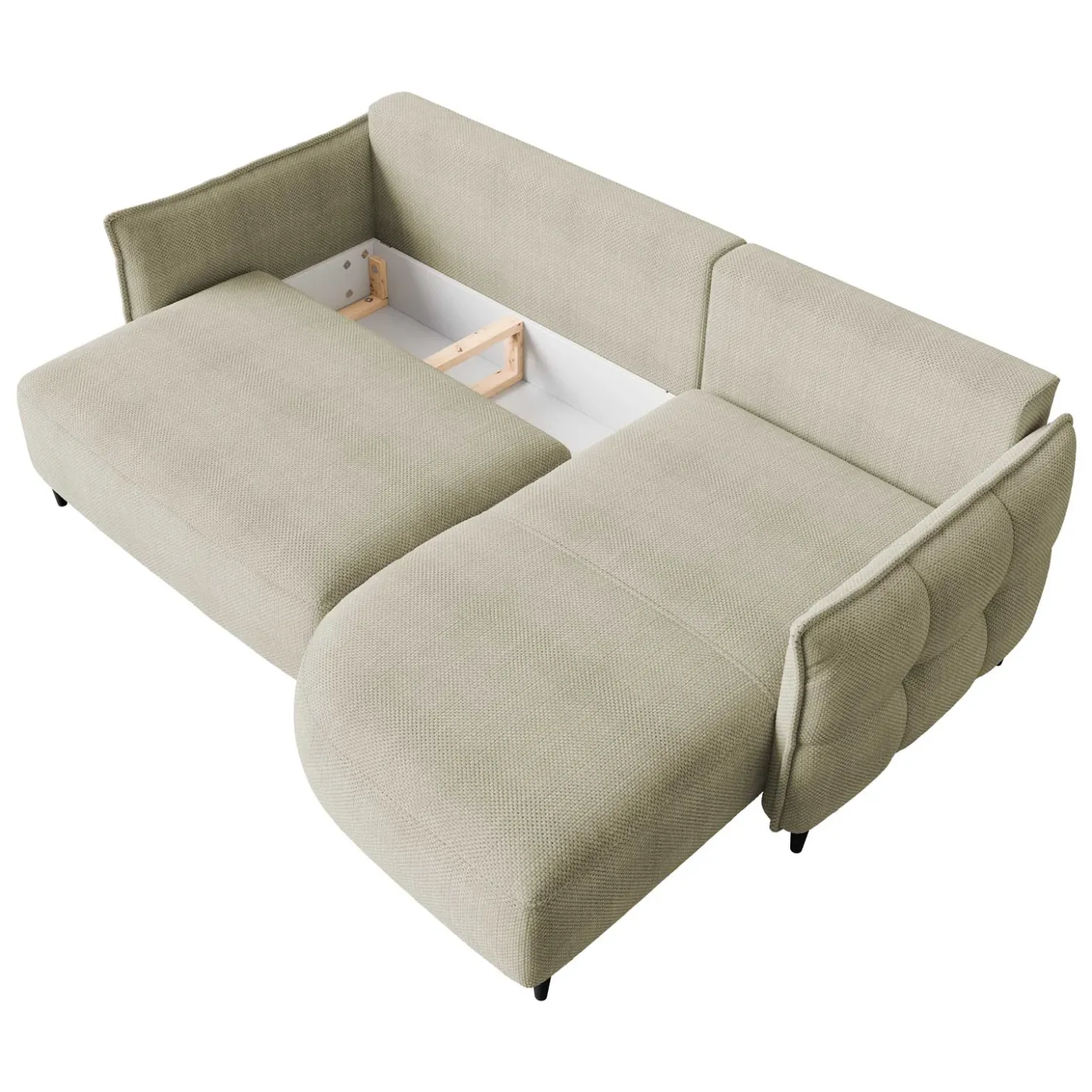 Garnero Arredamenti Divano letto angolare 3 posti 244x165cm tessuto tortora Lollypop Tessuto Peluche Onega Tortora Online