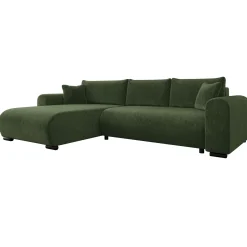 Garnero Arredamenti Divano letto angolare 4 posti 285x188cm con contenitore imbottito tessuto verde Soft Tessuto Clara Verde Best