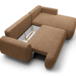 Garnero Arredamenti Divano letto angolare destra 3 posti 270x167cm tessuto arancio Cloudify Tessuto Puente Arancio Hot