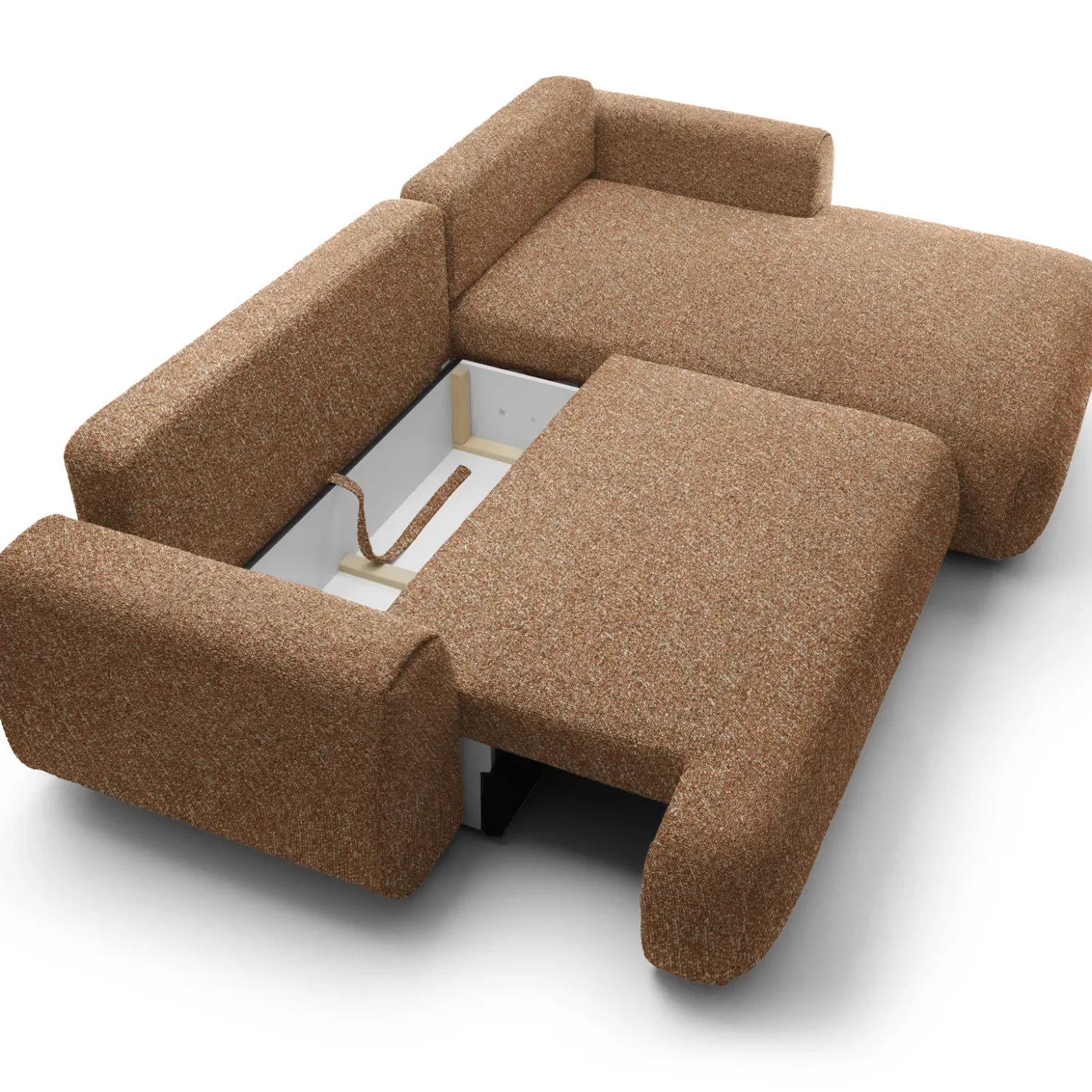 Garnero Arredamenti Divano letto angolare destra 3 posti 270x167cm tessuto arancio Cloudify Tessuto Puente Arancio Hot