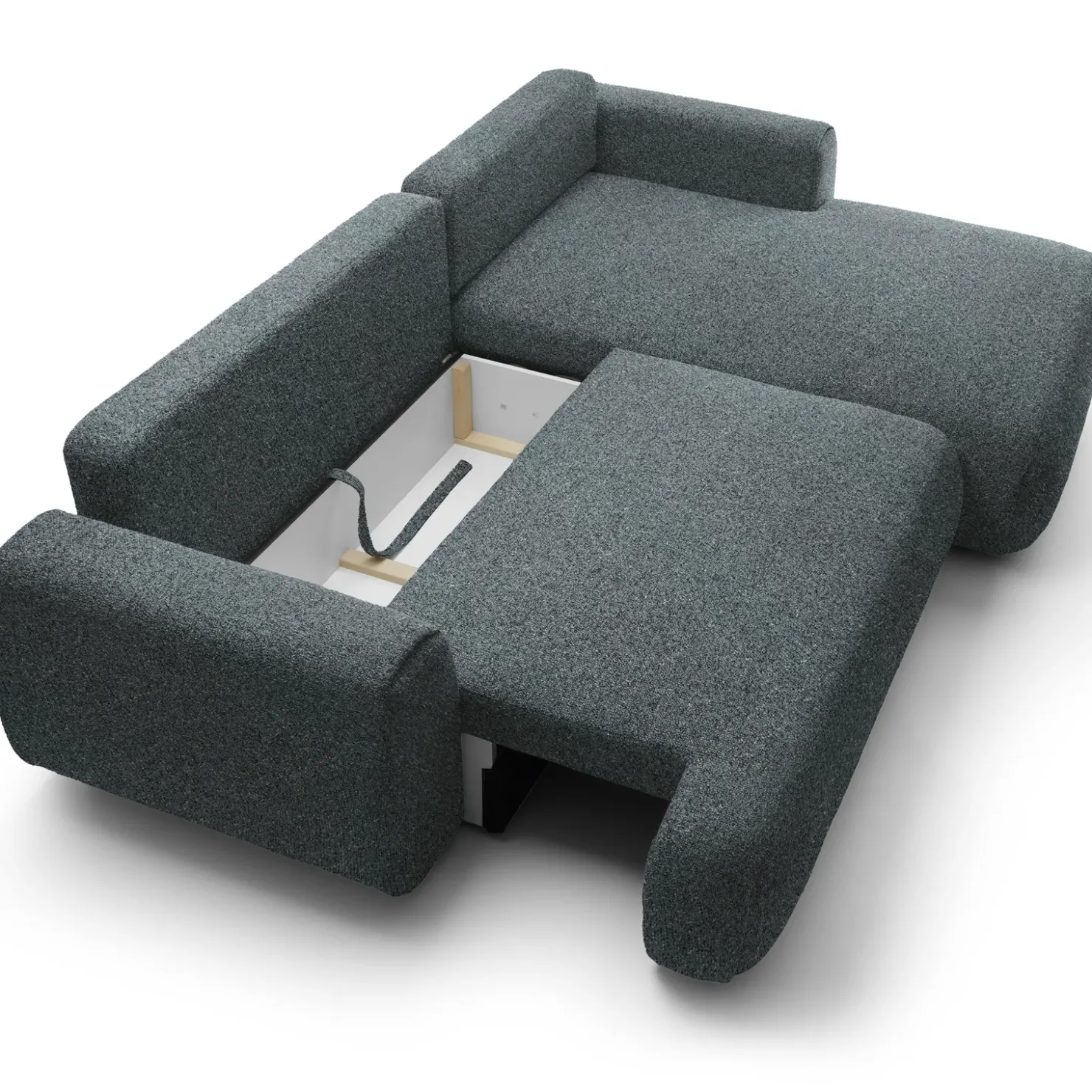 Garnero Arredamenti Divano letto angolare destra 3 posti 270x167cm tessuto antracite Cloudify Tessuto Puente Antracite Discount