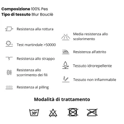 Garnero Arredamenti Divano letto angolare destra 3 posti 260x180cm tessuto bouclè blu Repose Tessuto Bouclè Blur Blu Outlet