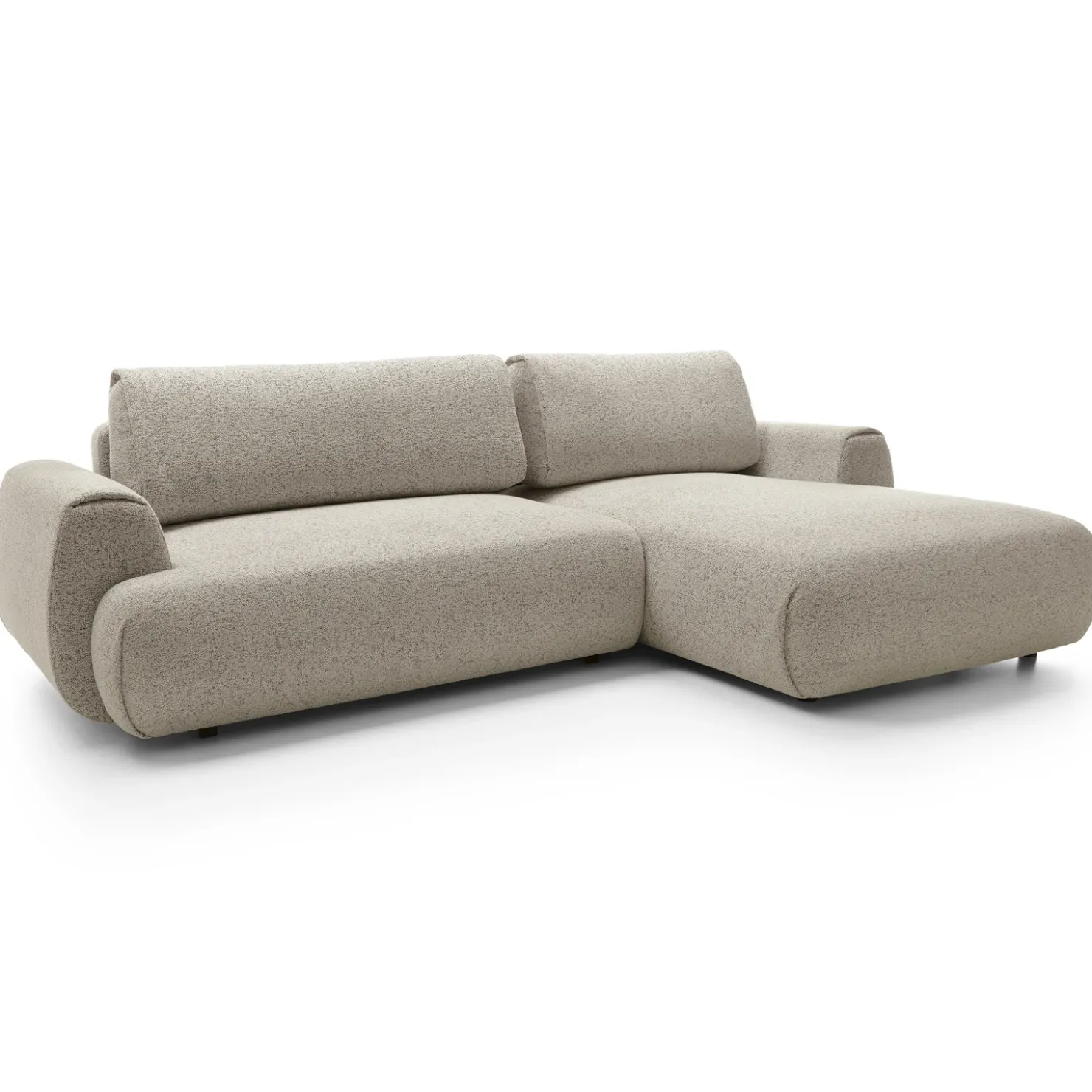 Garnero Arredamenti Divano letto angolare destra 3 posti 270x167cm tessuto beige Cloudify Tessuto Puente Beige Outlet