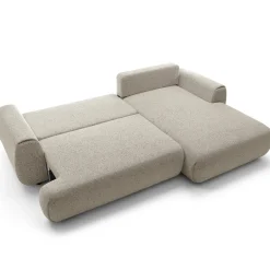 Garnero Arredamenti Divano letto angolare destra 3 posti 270x167cm tessuto beige Cloudify Tessuto Puente Beige Outlet