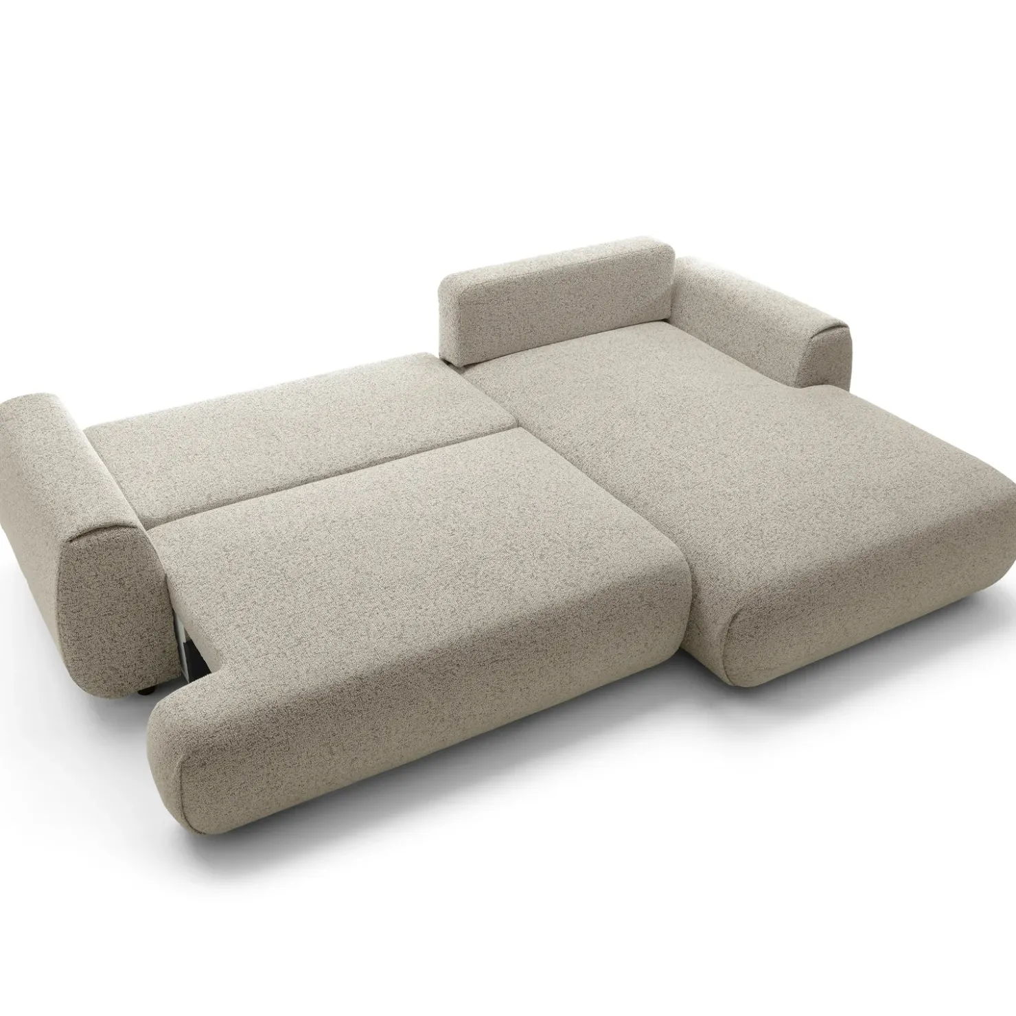 Garnero Arredamenti Divano letto angolare destra 3 posti 270x167cm tessuto beige Cloudify Tessuto Puente Beige Outlet