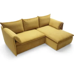 Garnero Arredamenti Divano letto angolare destro 3 posti 230x166cm tessuto giallo senape Easeful Clearance