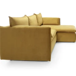 Garnero Arredamenti Divano letto angolare destro 3 posti 230x166cm tessuto giallo senape Easeful Clearance