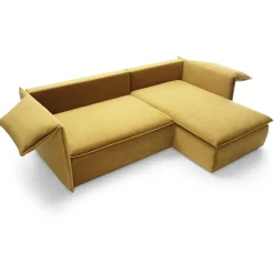 Garnero Arredamenti Divano letto angolare destro 3 posti 230x166cm tessuto giallo senape Easeful Clearance