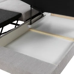 Garnero Arredamenti Divano letto angolare destra imbottito 274x203cm velluto a coste grigio Bormio Velluto Poso Grigio Best