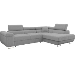 Garnero Arredamenti Divano letto angolare destra imbottito 274x203cm velluto a coste grigio Bormio Velluto Poso Grigio Best