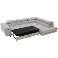 Garnero Arredamenti Divano letto angolare destra imbottito 274x203cm velluto a coste grigio Bormio Velluto Poso Grigio Best