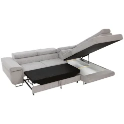 Garnero Arredamenti Divano letto angolare destra imbottito 274x203cm velluto a coste grigio Bormio Velluto Poso Grigio Best