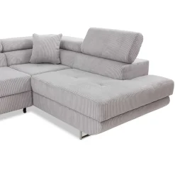 Garnero Arredamenti Divano letto angolare destra imbottito 274x203cm velluto a coste grigio Bormio Velluto Poso Grigio Best