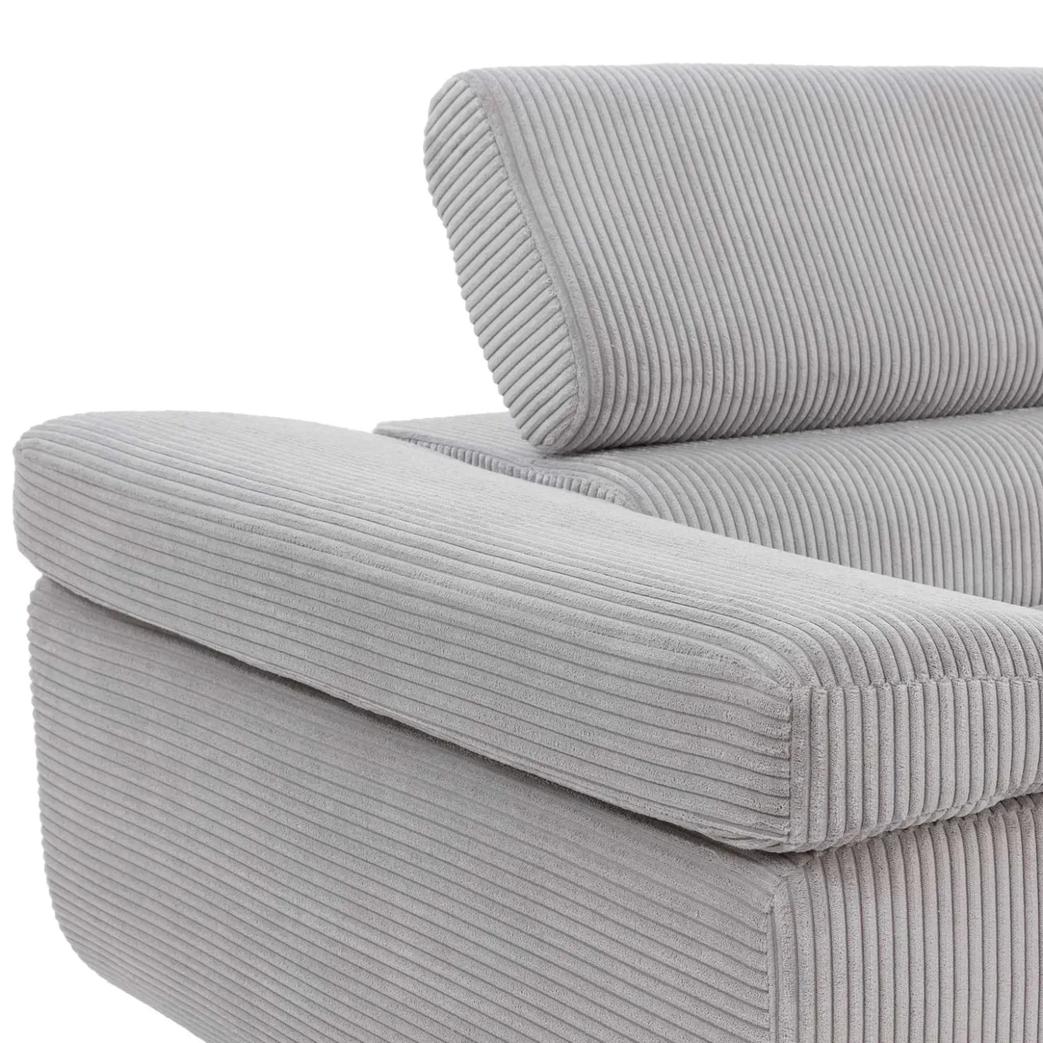 Garnero Arredamenti Divano letto angolare destra imbottito 274x203cm velluto a coste grigio Bormio Velluto Poso Grigio Best