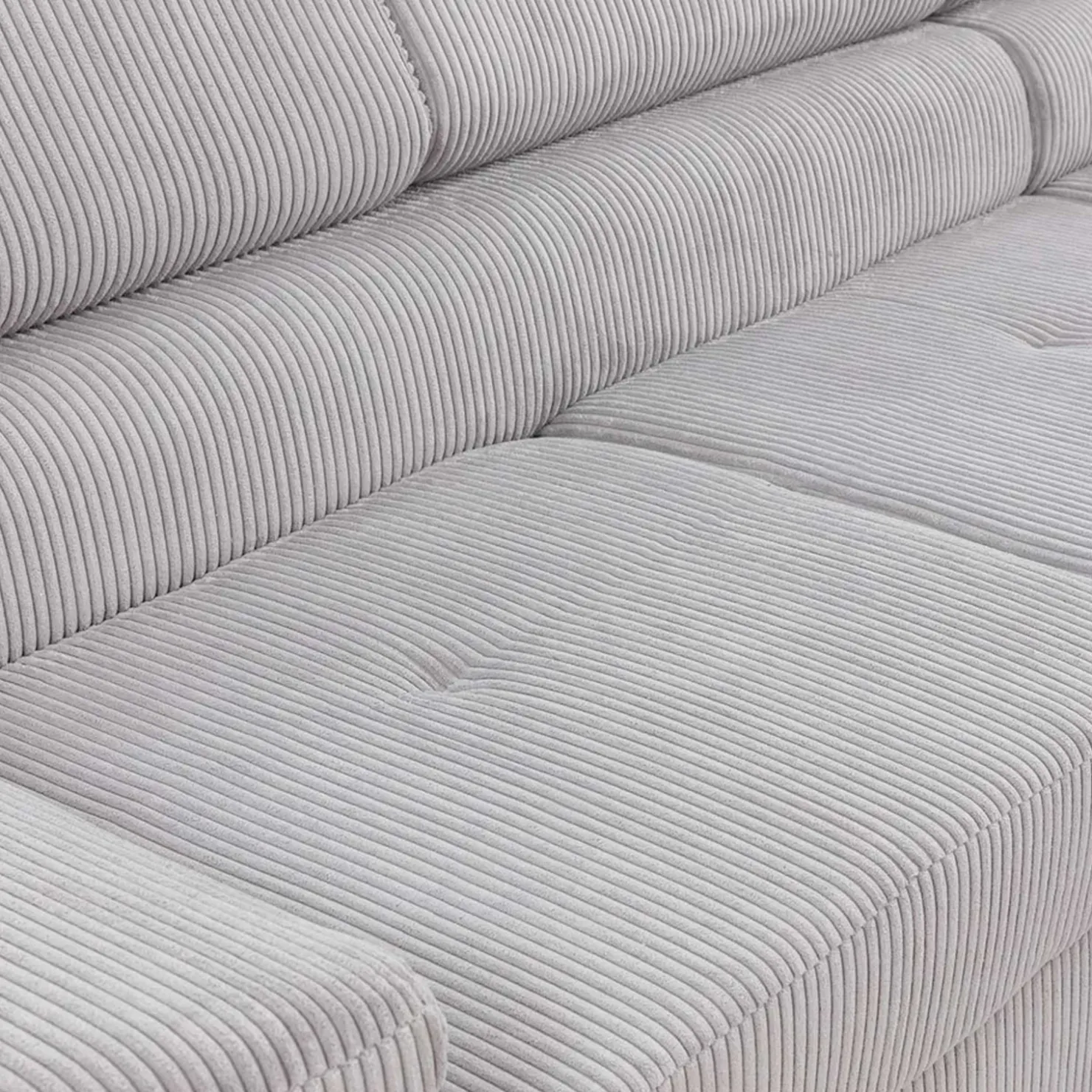 Garnero Arredamenti Divano letto angolare destra imbottito 274x203cm velluto a coste grigio Bormio Velluto Poso Grigio Best