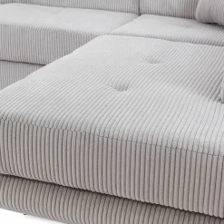 Garnero Arredamenti Divano letto angolare destra imbottito 274x203cm velluto a coste grigio Bormio Velluto Poso Grigio Best