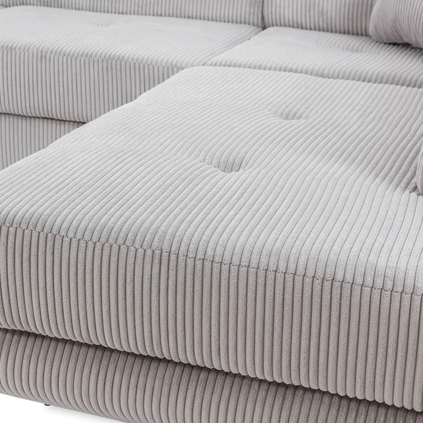 Garnero Arredamenti Divano letto angolare destra imbottito 274x203cm velluto a coste grigio Bormio Velluto Poso Grigio Best