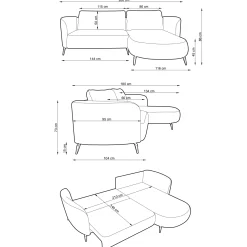 Garnero Arredamenti Divano letto angolare destra 3 posti 260x180cm tessuto bouclè beige scuro Repose Tessuto Bouclè Blur Beige Scuro Outlet