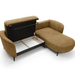 Garnero Arredamenti Divano letto angolare destra 3 posti 260x180cm tessuto bouclè beige scuro Repose Tessuto Bouclè Blur Beige Scuro Outlet