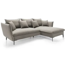 Garnero Arredamenti Divano letto angolare destro 3 posti 258x167cm tessuto beige Lushify Tessuto Riviera Vellutato Beige Sale