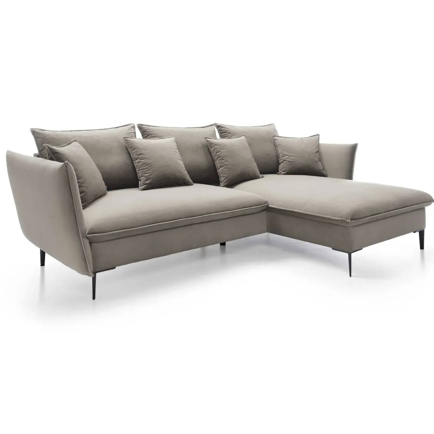 Garnero Arredamenti Divano letto angolare destro 3 posti 258x167cm tessuto beige Lushify Tessuto Riviera Vellutato Beige Sale