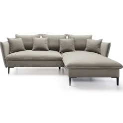 Garnero Arredamenti Divano letto angolare destro 3 posti 258x167cm tessuto beige Lushify Tessuto Riviera Vellutato Beige Sale