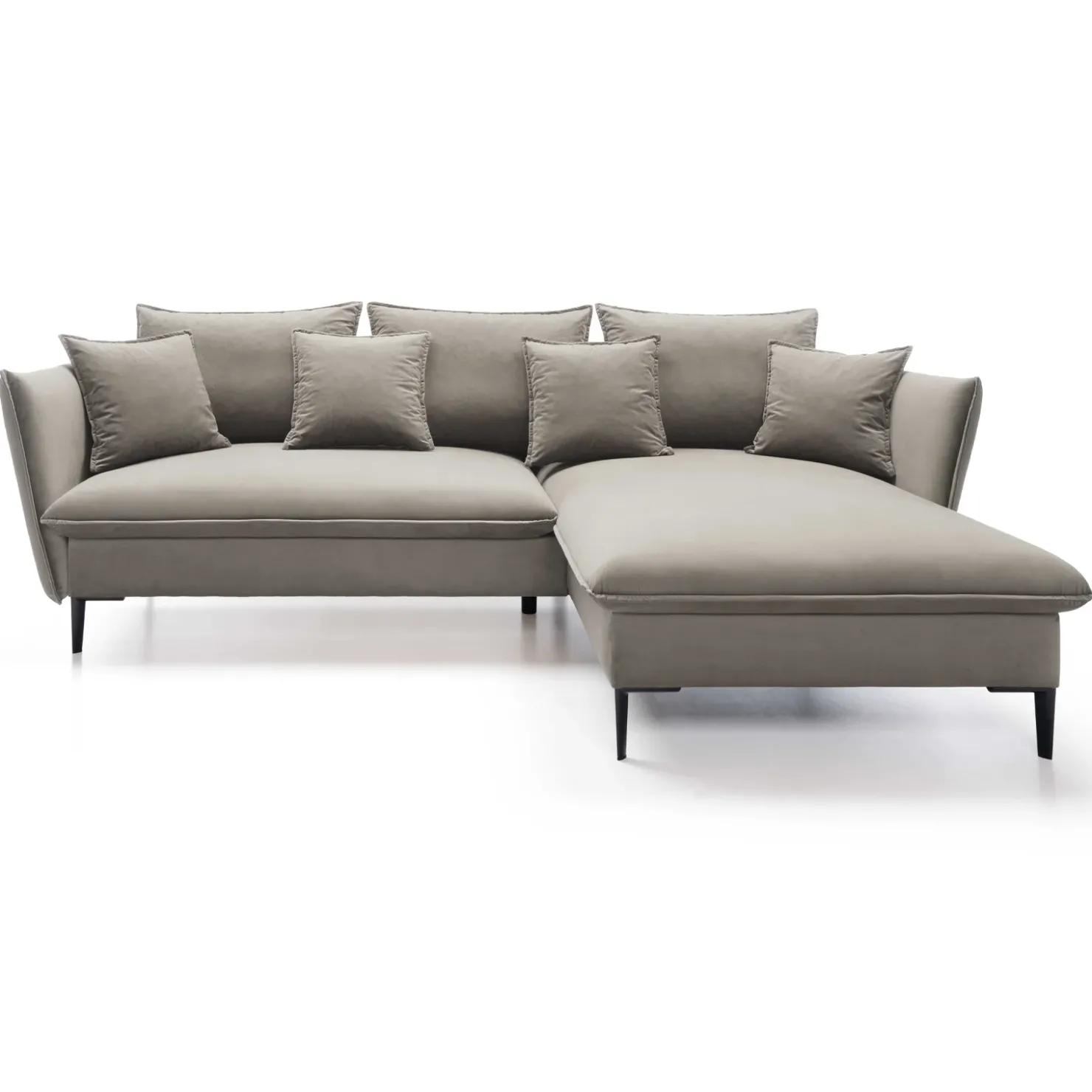 Garnero Arredamenti Divano letto angolare destro 3 posti 258x167cm tessuto beige Lushify Tessuto Riviera Vellutato Beige Sale