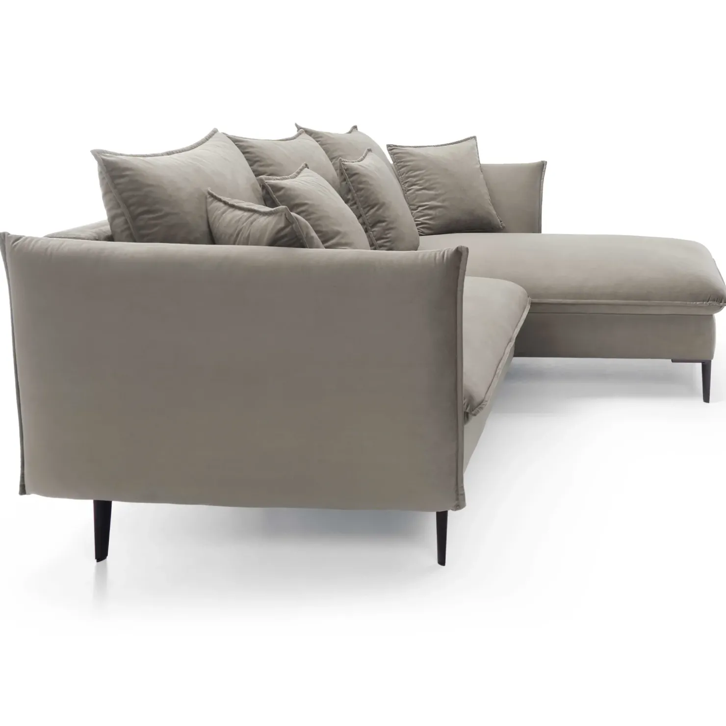 Garnero Arredamenti Divano letto angolare destro 3 posti 258x167cm tessuto beige Lushify Tessuto Riviera Vellutato Beige Sale