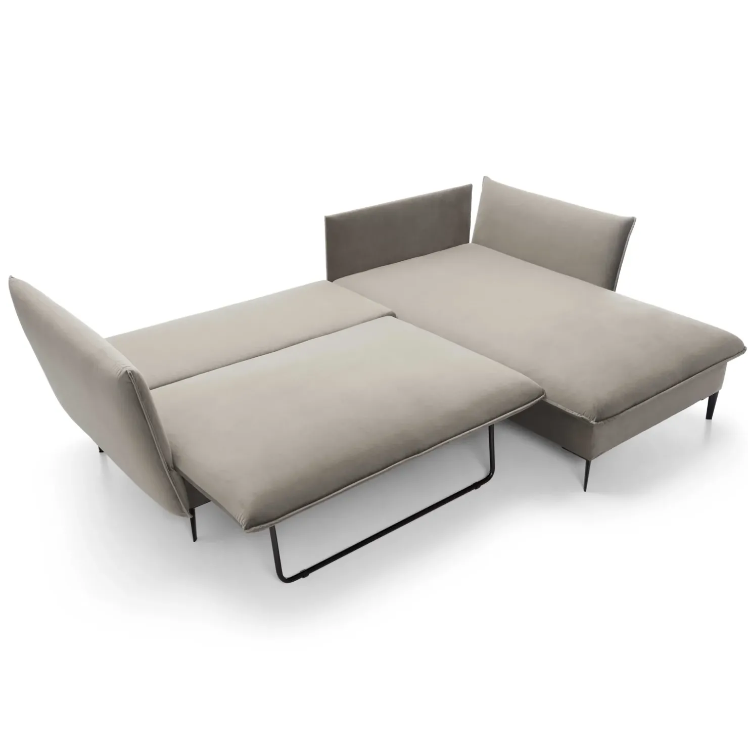 Garnero Arredamenti Divano letto angolare destro 3 posti 258x167cm tessuto beige Lushify Tessuto Riviera Vellutato Beige Sale