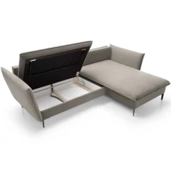 Garnero Arredamenti Divano letto angolare destro 3 posti 258x167cm tessuto beige Lushify Tessuto Riviera Vellutato Beige Sale